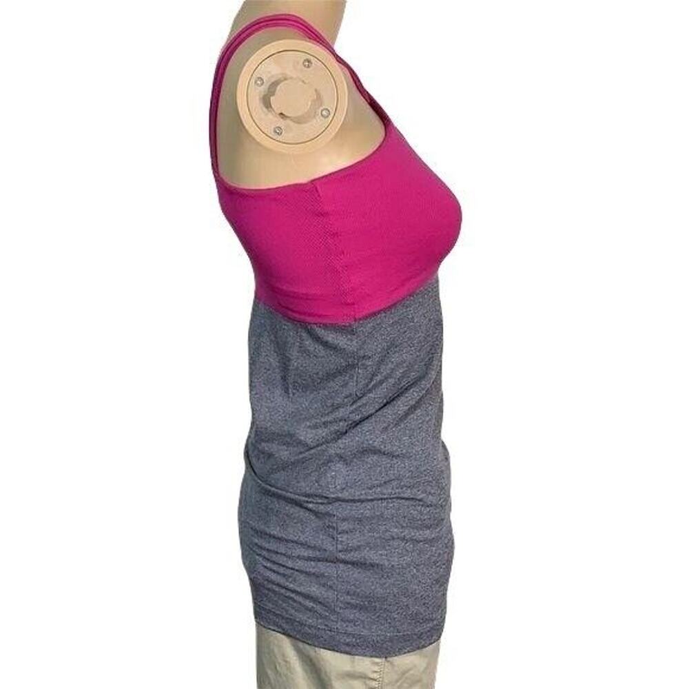 Be Up Inspire Womens Medium Pink Gray Criss Cross Halter Athletic Yoga Tank Top - Picture 6 of 10